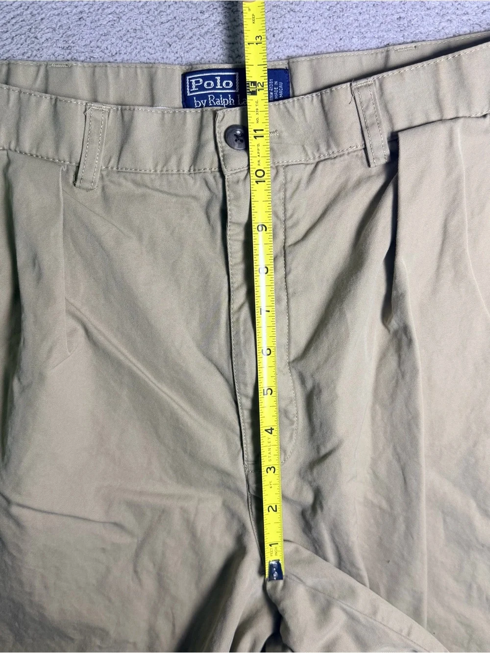 Vintage Polo Ralph Lauren Pleated Chino Shorts Men’s 36 Fits 34 Khaki Preppy